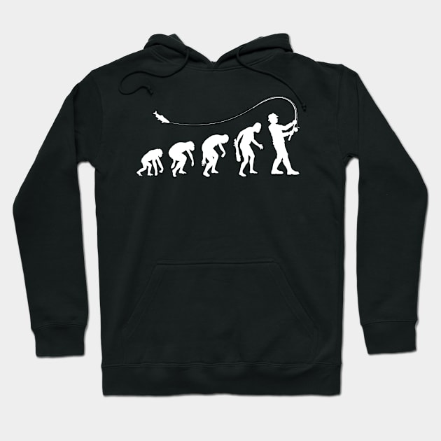 Fly Fishing Fisherman Evolution Fishing Rod Idea Hoodie by Tengelmaker